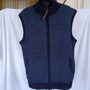 Pendleton washable sweater wool vest, Nany, herringbone pattern, fleece lined